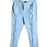 Forever 21 Women's Light Blue Distressed Jeans Photo 0