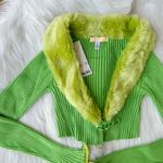 Urban Outfitters green furry cropped cardigan, brand new with tags Photo 0