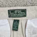 Ralph Lauren Vintage LRL ACTIVE Womens Shorts 6 Khaki Seersucker Bermuda Pinstripe Photo 14