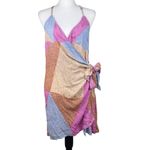 O'Neill NWT O’Neill Marlo Multicolor Patchwork Wrap Tank Viscose Dress Large Photo 2