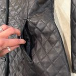 Covington  Quilted Button Front 100% Leather Jacket Womens Medium Black SuedeTrim Photo 2