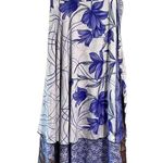 Iris Impressions Silk Blend Reversible Wrap Skirt Size L Beach Travel Handmade Blue Size L Photo 1