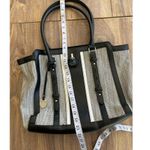 London Fog Vintage  Medium Tote Black Gray Women's Handbag Photo 4