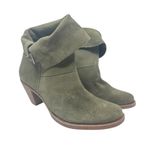 Alice + Olivia Caden Booties Boots Heeled Suede Olive Green Size 40 US 10 Photo 2