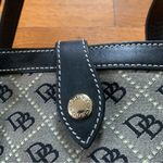 Dooney & Bourke Gray Canvas Black Leather Trim D&B Logo Tote Purse Photo 2
