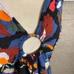 Bar III Womens Multi-Color V-Neck O-Ring Cuffed Swim Coverup Dress Size Medium Photo 1