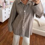 Free People Long Top or Dress Brown White Gingham Photo 4