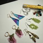 Dangle Drop Pierced Earrings Lot Of 6 Mostly Bead / Beaded Variety Photo 5