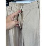 Magaschoni Linen Pants Size L Tan Wide Leg Pleated Elastic Waist Relaxed Fit Photo 6