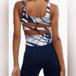 Free People NWT Movement Women's Never Better Long Tank Blue Combo Size L Photo 3