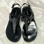 Coach  Caleigh Sandals T Strap Studded Thong Patent Leather Size 6 Black Summer Photo 10