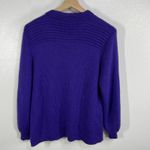 Designer Threads Purple 100% Alpaca Knit Cardigan Sweater L Hand Made In Peru Size L Photo 1