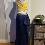 Sequin Hearts Sequin🤍Hearts Vintage y2k Embellished Mermaid Trumpet Crystal Beaded Trim waist Cascade Draped back detail Maxi Skirt Photo 2