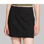 Wild Fable A-Line Denim Jean Mini Skirt Black Cotton Stretch Back Zip Sz 10 Photo 0
