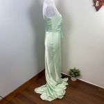 Mac Duggal  Pistachio Satin Ruffled Asymmetrical Gown Size 8 67815 Pastel Photo 8