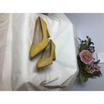 Marc Fisher Heels Women 6M Yellow Suede Block Heel Pointed Toe Dress Shoes Photo 5