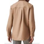 Spanx Long Sleeve Faux Leather Shirt Size Medium NEW Shacket Minimalist Classic Photo 1