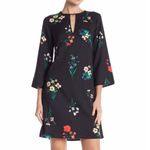 Vince Camuto Dress Keyhole Neck Empire Waist A Line Black Red Floral Women's 8 Photo 12