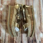 Pretty Little Thing  Gold Espadrille Lace Up Flatform Sandals Size 9 Photo 6
