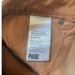 Paige Mayslie Nutmeg Brown Luxe Coated Straight Ankle Zip Pants - 24 NWT Photo 9