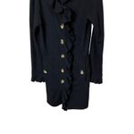 Charlie & Robin Black Ruffle Front Button Wool Blend Coat Women's Size M Size M Photo 2