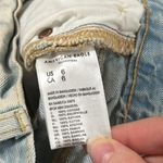 American Eagle New Rainbow embroidery High rise acid wash shorts light blue sz 6 Photo 10