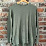 Aerie Green Waffle Knit Lounge Oversized Sweatshirt Photo 1