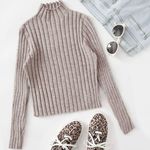 SheIn Mock Neck Ribbed Knit Crop Sweater  Photo 0