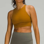 Lululemon  Energy Bra High Neck Long Line Tough Size 6 Gold Spice Mustard Crop Photo 0