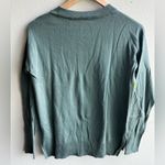 Gap  hunter green with striped 100% cotton sweater Photo 3