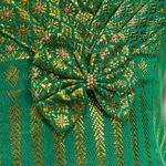 Origami Dress Formal Green Gold Mermaidcore Pointed‎ Neckline Sleeveless Women Size XXS Photo 13