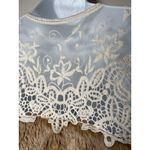 Mystree  Faux Fur Lace Vest Shrug Brown Cream Boho Hippie Festival Size Small Photo 3