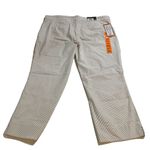 Hilary Radley Women's 2XL Beige Striped Cuffed Capri Pants with Pockets Zip Photo 1