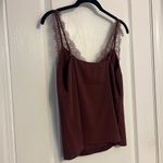 EXPRESS  Satin Lace Strap V-Neck Downtown Cami Top XS Rum Raisin Brown Photo 9