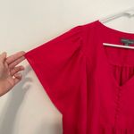 Market & Spruce  STITCH FIX Plus Size Cleve Flutter Sleeve Blouse Raspberry Pink Photo 5