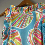 Gretchen Scott Shell Shock Ruffle Neck Dress Preppy Resortwear Tropical Size S Photo 10