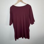 Torrid  Womens Plus Size Burgundy Red Ribbed Henley Top Short Sleeve 5X Photo 7