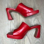 Jeffrey Campbell Jeffery Campbell Caviar Cherry Red Mules Chunky Square Toe Heels Womens Size 8.5 Photo 6