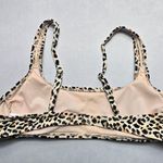 Xhilaration  Cream Animal Print Swim Sports Bra Beach Bralette Bikini Top L Large Photo 1