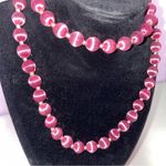 Vintage Silk Beaded Necklace Pink Purple Retro Photo 1