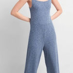 Gap Blue Ribbed Knit Wide Leg Jumpsuit Size M Photo 0
