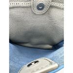 Vince Camuto  Nylan Bag Pebbled Leather Tassel Tote Purse Handbag White Blue Gray Photo 10