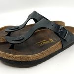 Birkenstock Gizeh Black Leather Thong Sandals Women's 5 US Photo 0
