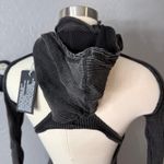 Dollskill Darker Waves Replay Ruched Mini Dress, Charcoal, L Gray Size L Photo 4