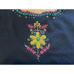 Berek Womens Size Large Flowered Shirt Long Sleeve Beaded‎ Black Photo 8