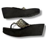 Yellow Box Black Embellished Wedge Flip Flops Bling 9.5 Photo 3