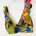 Aerie  Ruffle Longline Bikini Top Tropical Print Heirloom Size Small Photo 4