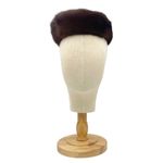 Vintage 1950s Anne’s San Carlos Mink Fur Pillbox Hat Brown Bow Detail Classic Photo 5