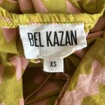 Anthropologie Bel Kazan  Women’s Strapless Geometric Print Green Pink Midi Dress Photo 2