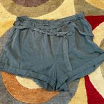 Aerie Olive Green Paperbag Tie Waist Belt High Waisted Loose Shorts Size XL Photo 0